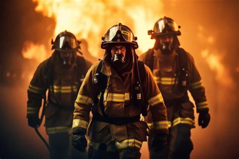 Premium Photo Group Of Firefighters Fighting A Fire