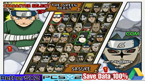 All Character Naruto Ultimate Ninja Save Data Complete Ps Emulator