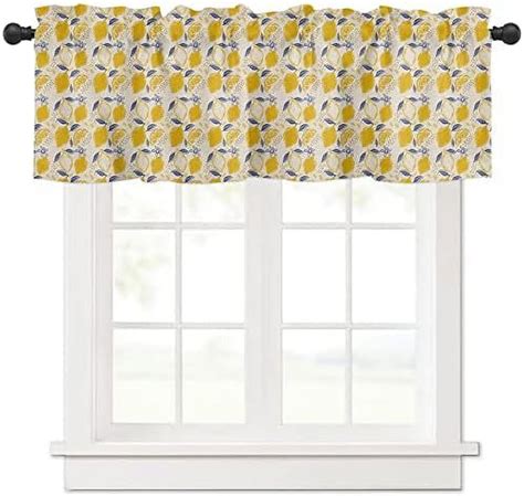 Curtain Valance X Summer Lemon Window Valances Rod Pocket