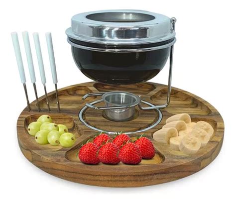 Panela Conjunto Fondue Preto Doce Salgado Fundi Kit Pe As