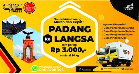 Ekspedisi Padang Ke Langsa Murah Tarif 3 000 Per Kg Min 20 Kg 2025