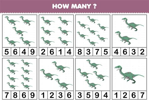 Education Game For Children Counting How Many Objects In Each Table Of