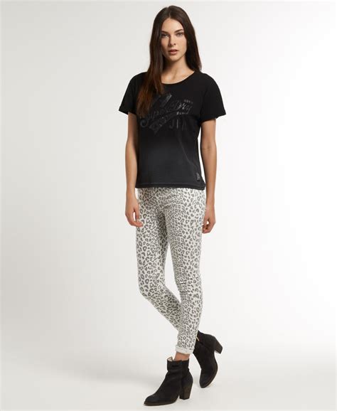 Womens - Superskinny Jeans in Leopard Ecru | Superdry