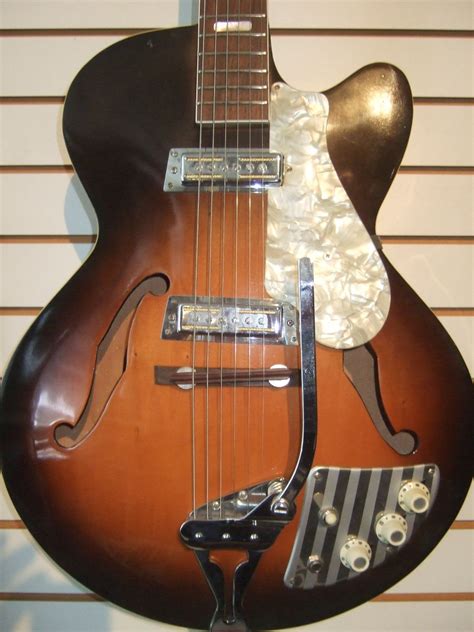 1960 S Vintage Decca Teisco Hollow Body Electric Guitar Made In Japan Body Electric Electric