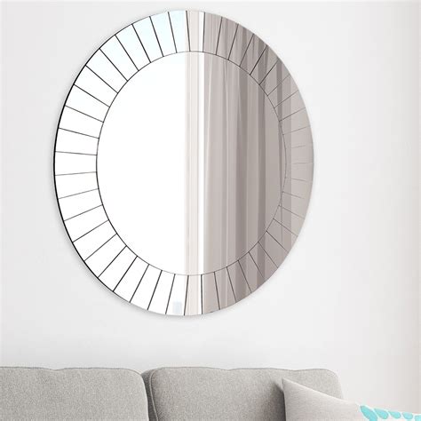 Frameless Beveled Round Wall Mirror X By Gallery Solutions