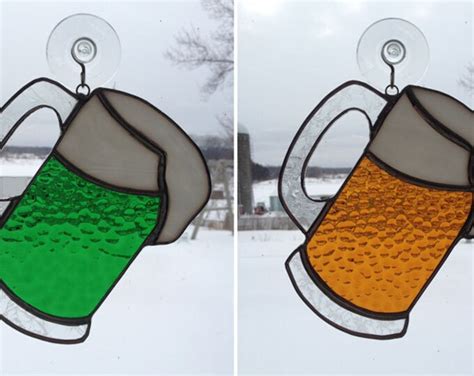 Handmade Stained Glass Mug Of Beer Suncatcher Etsy