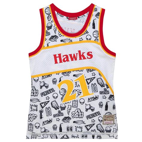 Mitchell Ness Womens Doodle Swingman Dominique Wilkins Atlanta Hawks