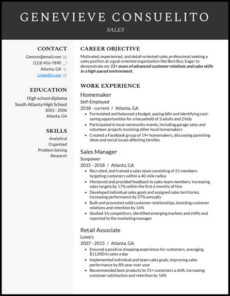 3 Homemaker Resume Examples That Got The Job In 2025