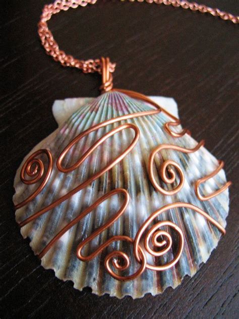 Wire Wrapped Shell Pendant Jewelry Crafts Seashell Jewelry Diy Jewelry