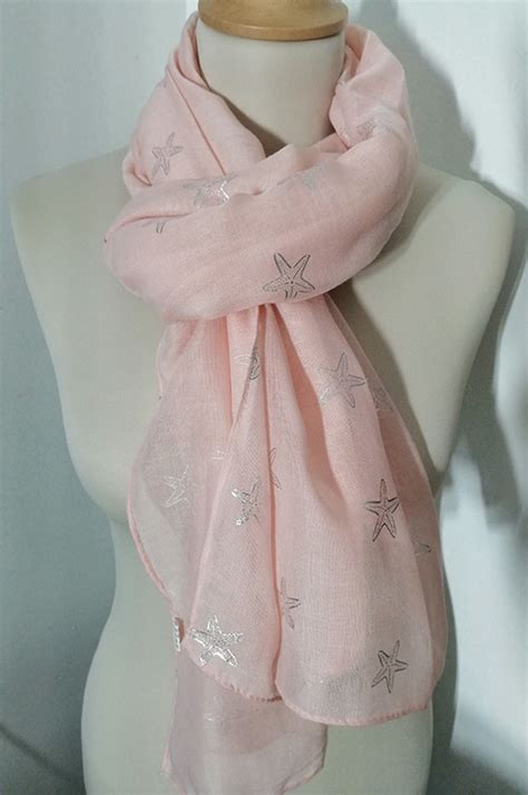 Foulard Nude imprimé étoile de mer argenté La Malle de Mary
