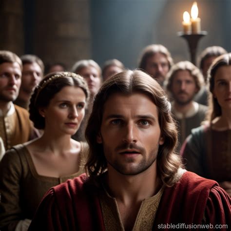 Medieval Crowd Shocked By Decapitation Demonstration Stable Diffusion