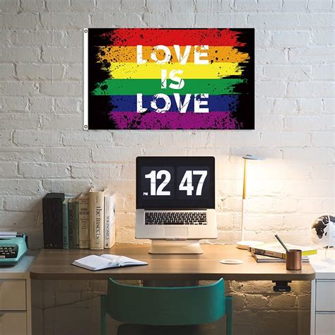 Buy Love Is Love Rainbow Pride Flag 3x5 Ft Vivid Color And Double Stitched Large Polyester