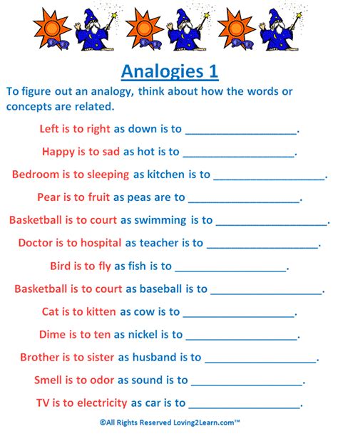 Analogies Worksheet And Video