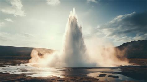 Premium Ai Image Famous Geyser Eruption In Iceland Big Geyser