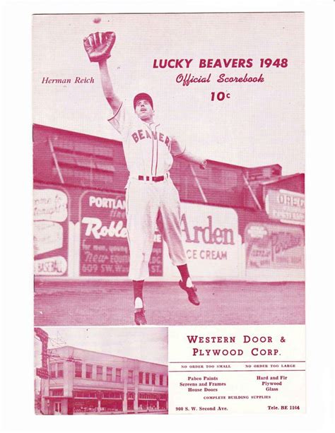 Portland Beavers Baseball program, 1948 in 2024 | Baseball program ...