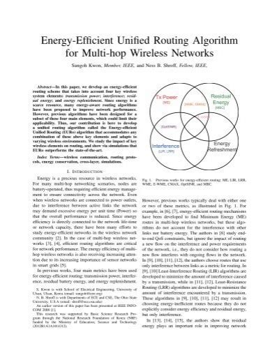 Energy Efficient Unified Routing Algorithm For Multi Hop Wireless