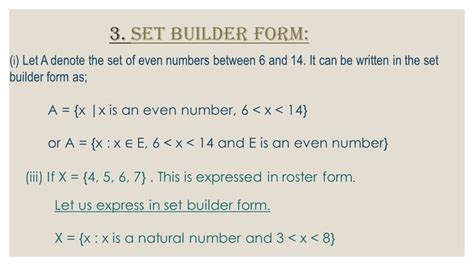 Set Builder Form Of Sets In Math Representation Of A Set Set Math Maths Mathematics