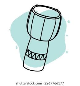 Doodle Djembe Music Traditional Hand Drawn Stock Vector Royalty Free