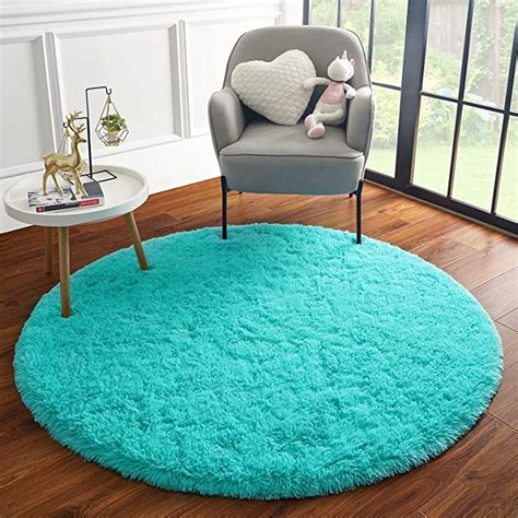 Ultrug Fluffy Round Rug For Kids Room Soft Circle Area Rugs For Girls