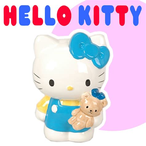 当時物 1997年製 Hello Kitty ハローキティ キティちゃん 陶器製 貯金箱 青リボンの落札情報詳細 ヤフオク落札価格検索 オークフリー