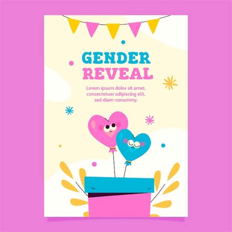 Free Vector Flat Design Gender Reveal Celebration Invitation