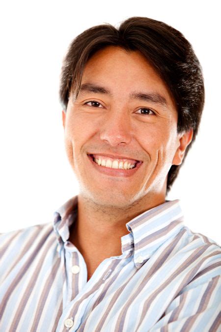 Handsome Man Portrait Smiling Isolated Over A White Background