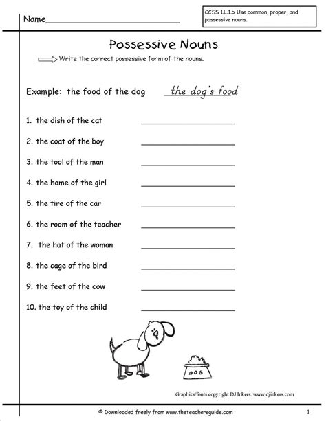 Worksheet For Possessive Nouns Martin Lindelof