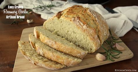 Easy 6 Ingredient No Knead Crusty Rosemary Garlic Artisan Bread