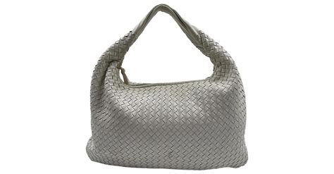 Bottega Veneta Grande Veneta En Cuir Blanc Ref 956114 Joli Closet