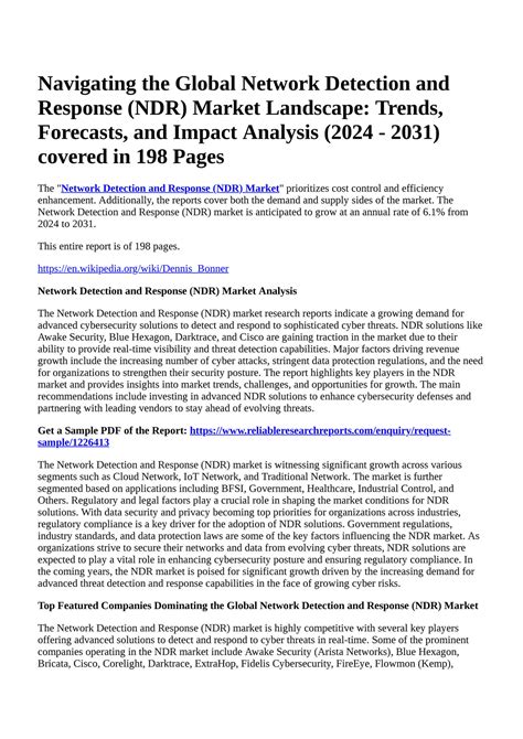 Reportprime Navigating The Global Network Detection And Response Ndr