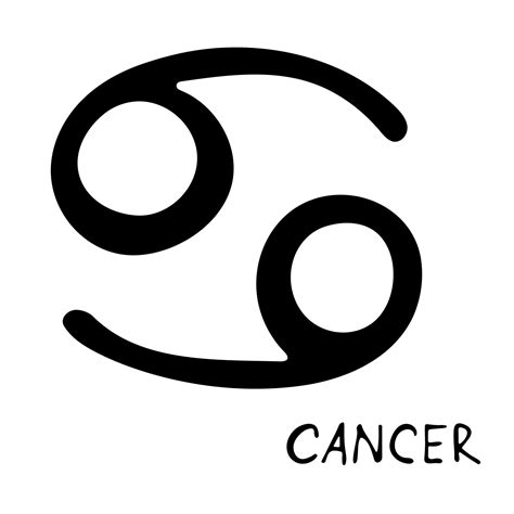 Hand drawn cancer zodiac sign Esoteric symbol doodle Astrology clipart Element for design ...