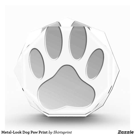 Metal Look Dog Paw Print Acrylic Award Dog Paw Print