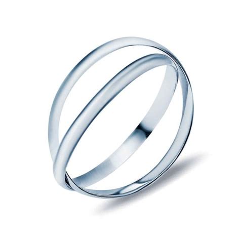 Серебряное кольцо, двойное, с родиевым покрытием | Rings, Engagement ...