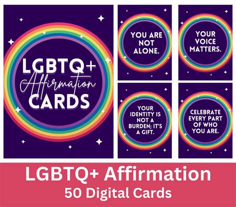 Lgbtq Affirmation Digital Cards Rainbow Pride Empowerment Inclusivity