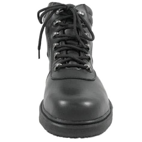 Genuine Grip® 7130 Womens Size 75 Medium Width Black Steel Toe Non Slip Leather Boot With