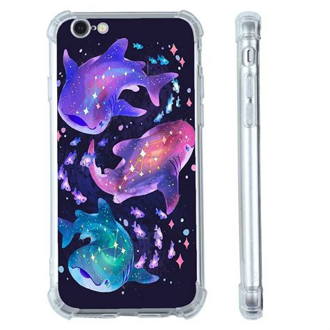 Cosmic Whale Shark Case For IPhone SE 8 7 Aesthetic Art Design Pattern