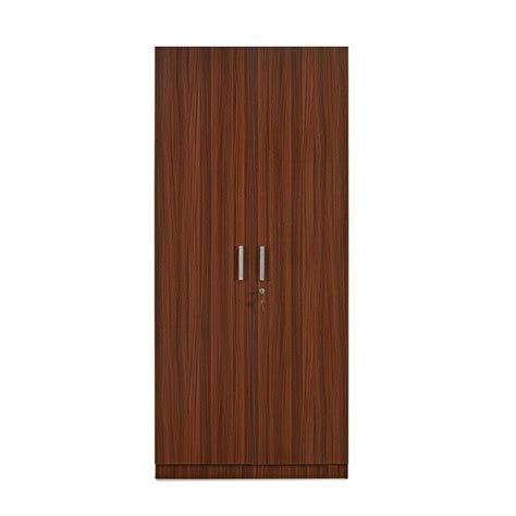 Max 2 Door Engineered Wood Wardrobe Without Mirror Classic Walnut