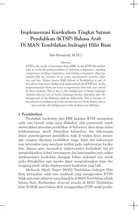 Pdf Implementasi Kurikulum Tingkat Satuan Pendidikan Ktsp Dokumen Tips