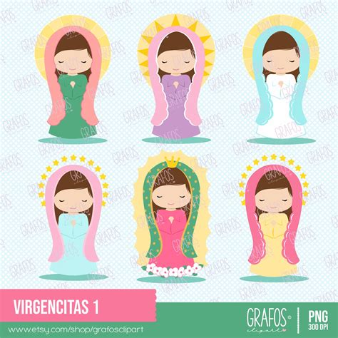 VIRGENCITAS Digital Clipart Set Imagenes Virgenes Virgen Etsy España