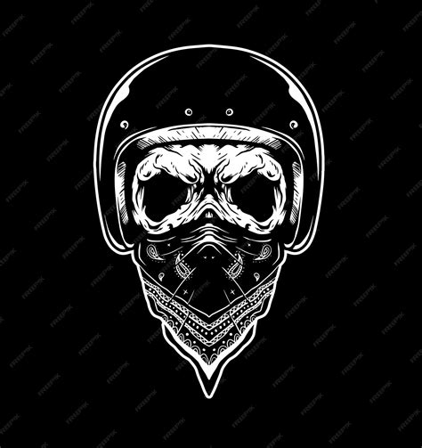 Premium Vector Skull Bandana Helmet Vector