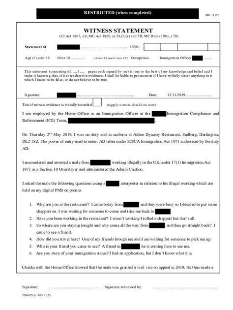 Fillable Online Witness Statement Form Mg11t Cce Pdf Format Devon Fax Email Print Pdffiller