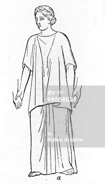 A Roman Woman Wearing A Tunica Interior Or Under Tunic And A House Roman Woman Tunica