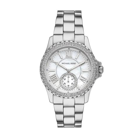 Michael Kors Mk Everest Three Hand Stainless Steel Watch In