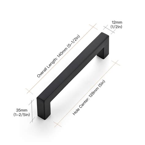 Ravinte Pack Inch Kitchen Square Cabinet Handles Matte Black