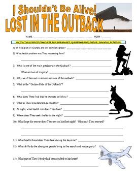 I Shouldn T Be Alive Lost In The Outback Video Worksheet Health Sub