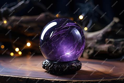 Premium Photo Purple Crystal Ball Illustration Fantasy Concept Medieval Style Generative Ai