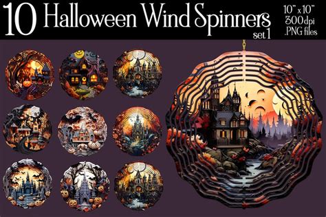 3D Halloween Wind Spinners Spooky Halloween Wind Spinnners