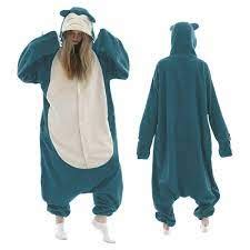 Baju Onesie Kostum Snorlax Pokemon Pikachu Hijau Piyama Tidur Cosplay