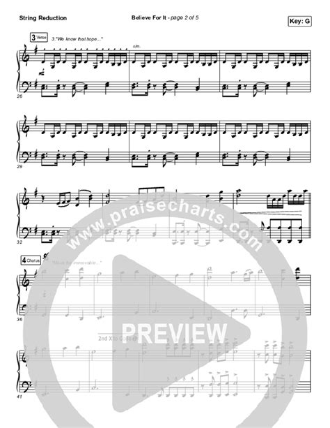 Believe For It Unison 2 Part Choir String Reduction Sheet Music PDF