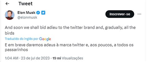 Fim Do Pássaro Azul Elon Musk Diz Que Mudará A Logo Do Twitter